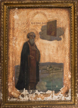 Икону, написанную безруким и безногим художником, представил Кирилло-Белозерский музей-заповедник в день памяти святого Кирилла Белозерского